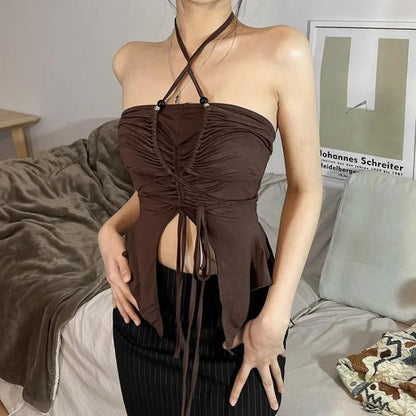 Slim Fit Off Shoulder Sleeveless Cami Top