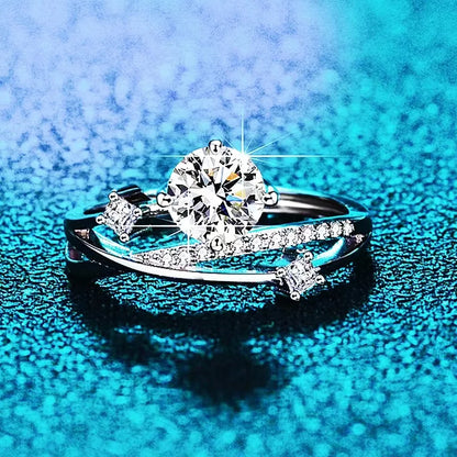 Adjustable Weave Zircon Ring