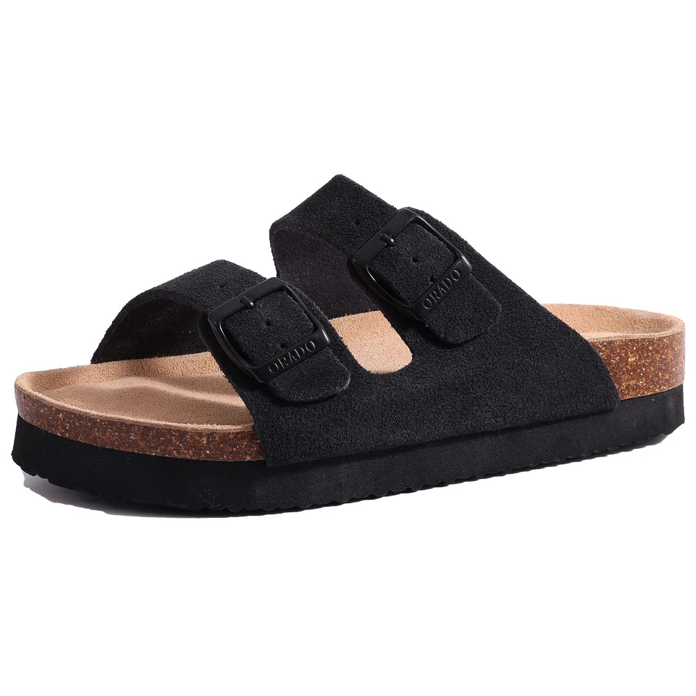 Litfun Leather Cork Slippers