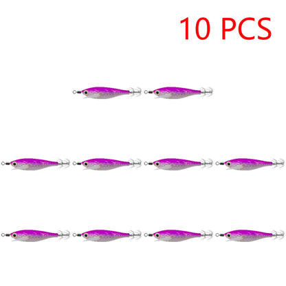 Luminous 80mm Squid Jig Hook Fishing Lures (Artificial Hard Bait)