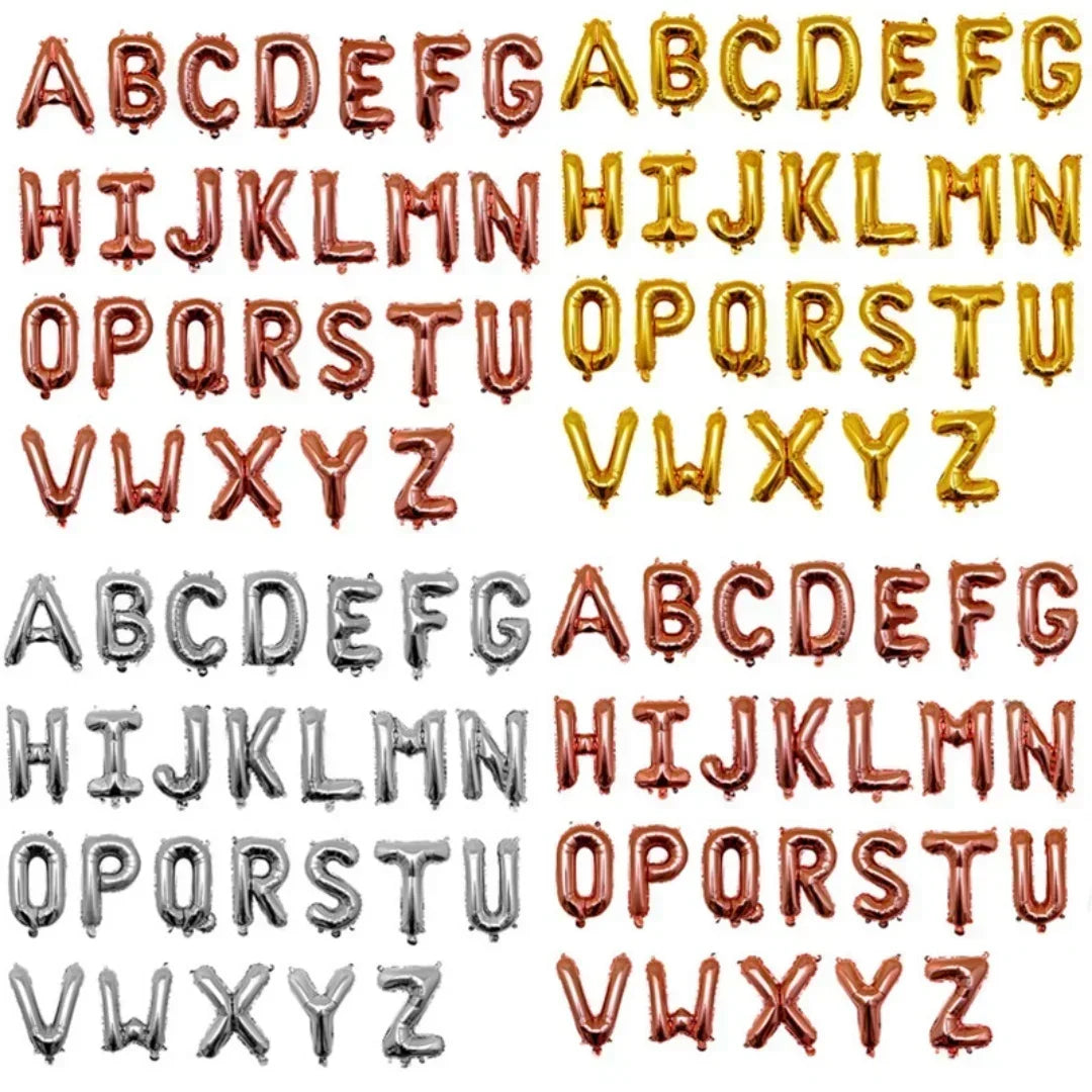16 & 32 Inch Foil Letter Balloons A-Z, Air & Helium Alphabet Balloon Figures