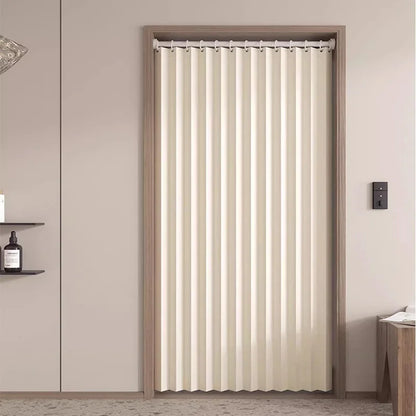 Folding Accordion Pleated Room Divider & Retractable Door Curtain