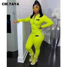 Body Letter Piece Zipper Fly Hoodie and Pants Set