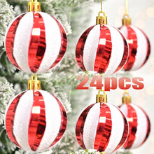 Electroplated Spiral Red White Christmas Balls