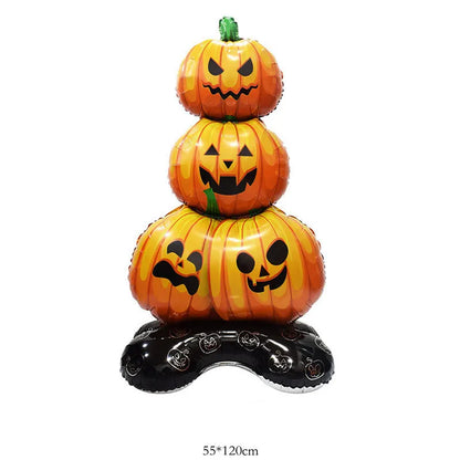 Halloween Inflatable Standing Bat & Pumpkin Foil Balloons Party Decor