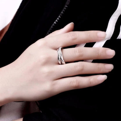 925 Sterling Silver Intertwined Multi-Band Ring – Elegant Minimalist Statement Jewelry