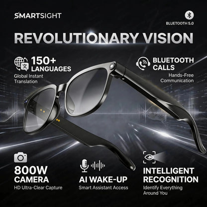 4K 8MP Smart Glasses w/HD Camera 150+Language Translation