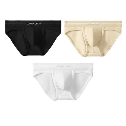 3Pcs Men's Waffle Cotton Support Pouch Briefs - Breathable Anti-Sweat Underwear