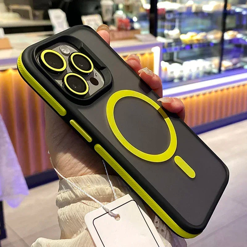 Bicolor Matte Frosted Magnetic Phone Case For iPhone