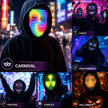 Gesture-Sensing Face-Transforming LED Light-Up Mask
