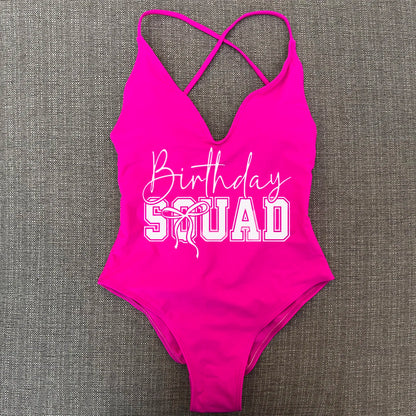 Padded One Piece Swimsuit Birthday Bathing Suit