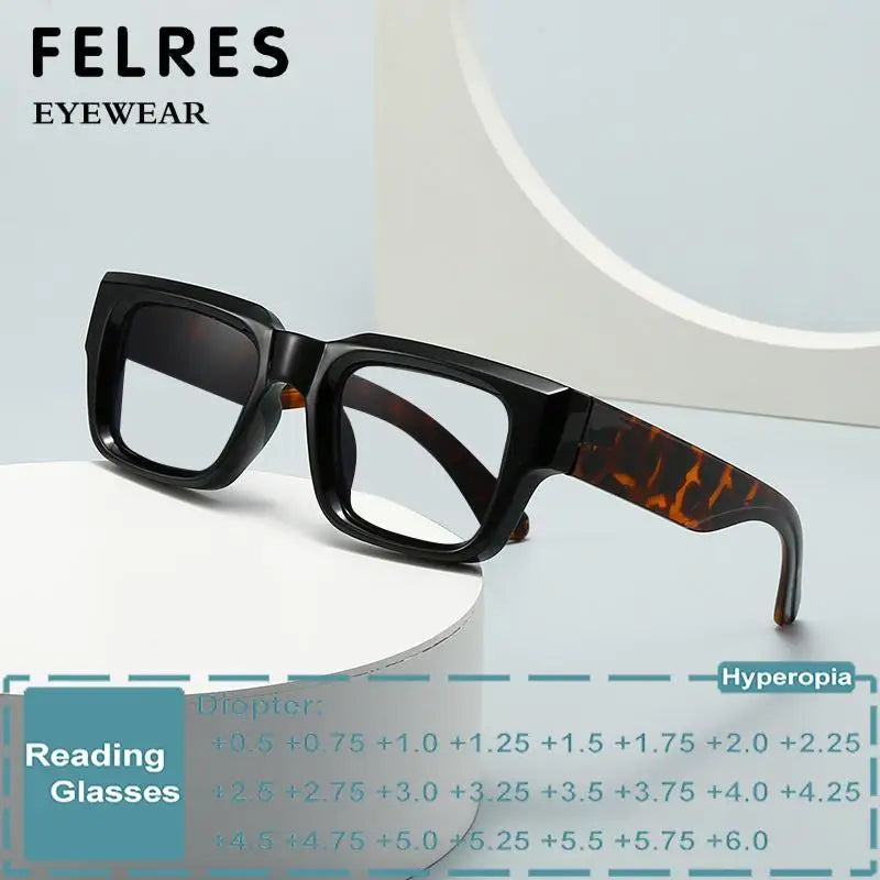 Men's Retro Square Blue Light Reading Glasses