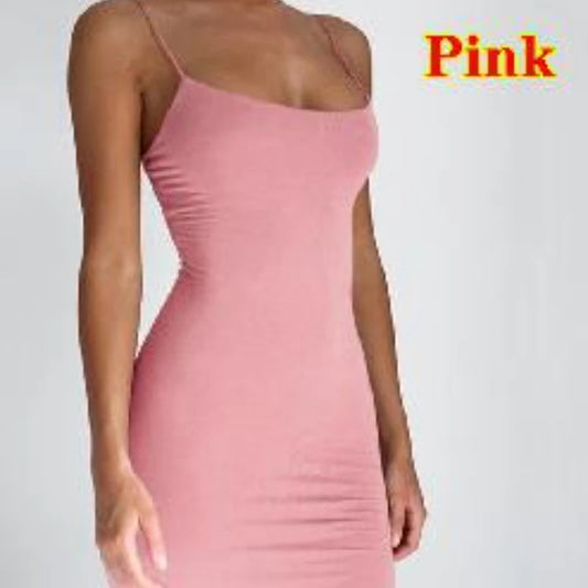 Women's Sleeveless Spaghetti Strap Bodycon Mini Dress