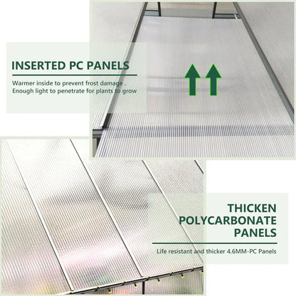 Durable Polyethylene 8x8 Walk-in Outdoor Garden Greenhouse