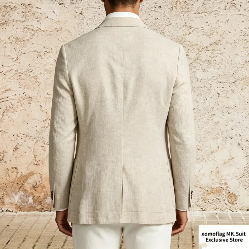 Men’s Lightweight Cotton Linen Suit Jacket – Casual Summer Beach Blazer & Sport Coat