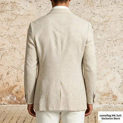 Men’s Lightweight Cotton Linen Suit Jacket – Casual Summer Beach Blazer & Sport Coat