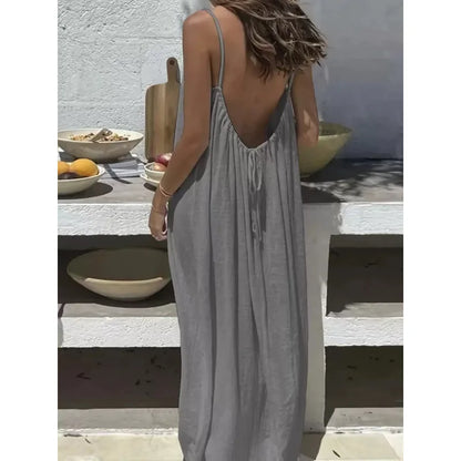 Strapless Backless Long Loose Dress