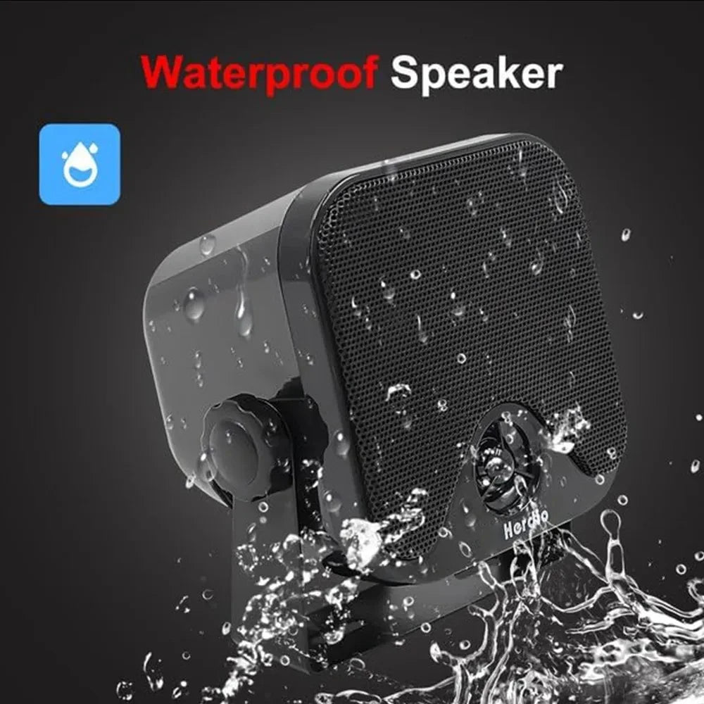 Herdio 4" Waterproof Marine Speakers with Bluetooth Amplifier Kit for Boat, Garden & Patio