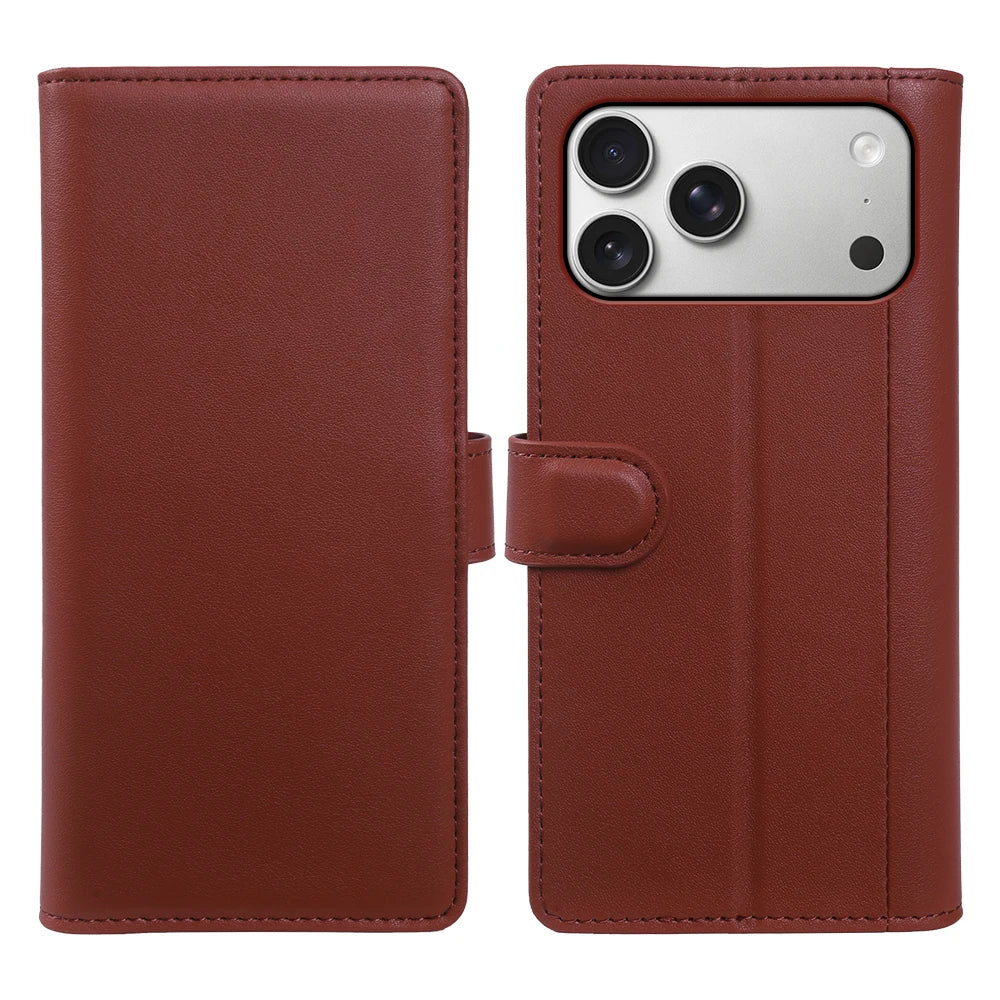 Genuine Leather Flip Wallet Phone Case for iPhone