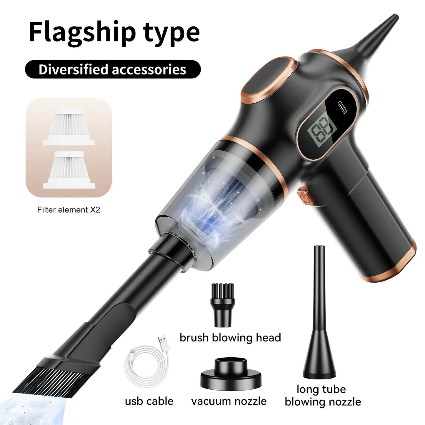 TINGBAI Cordless Handheld Car & Home Vacuum Cleaner