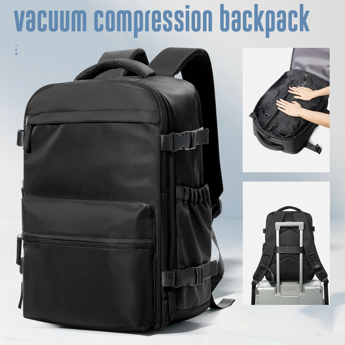 Vacuum Compression Expandable Travel Backpack & Laptop Bag