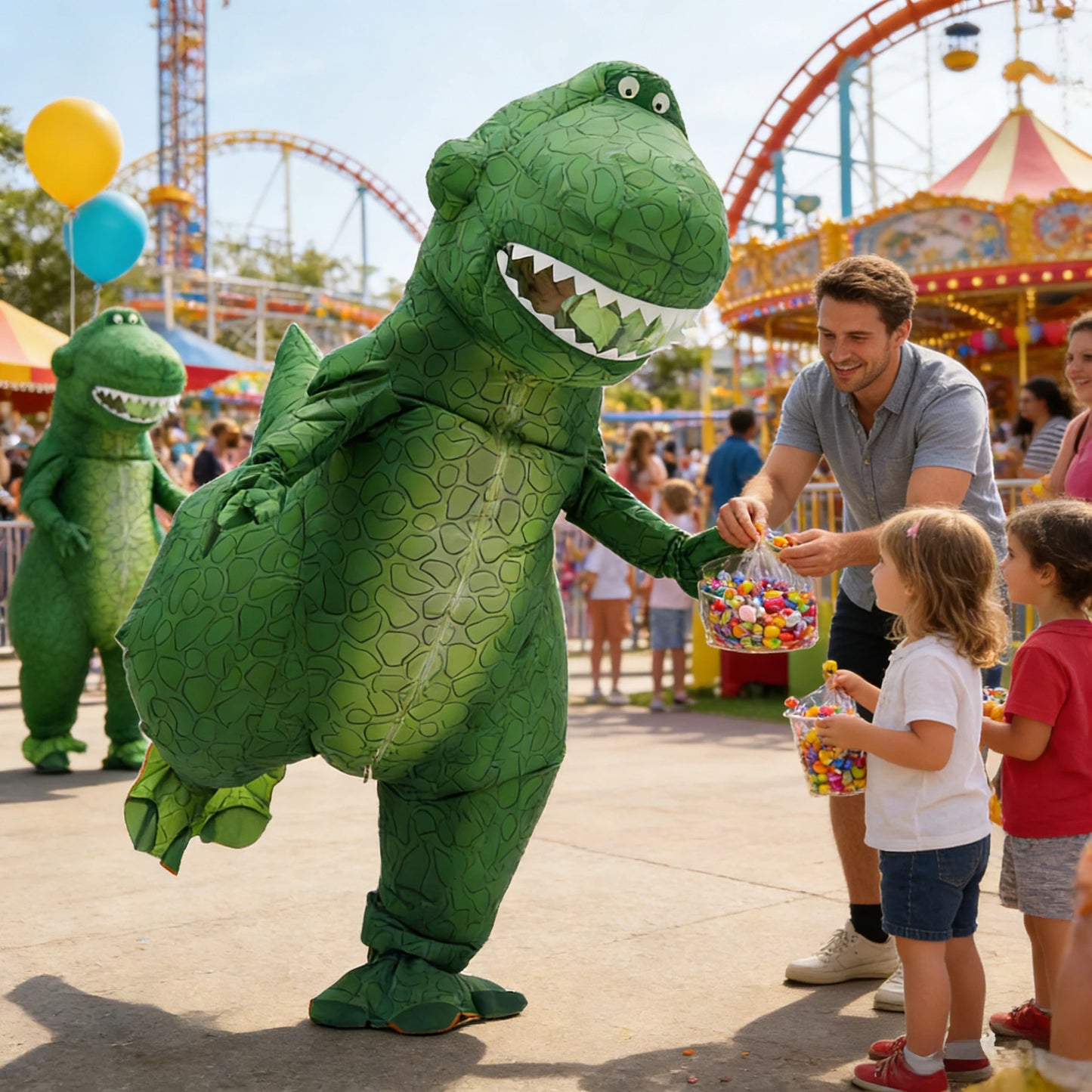 Green Dinosaur Inflatable Costume