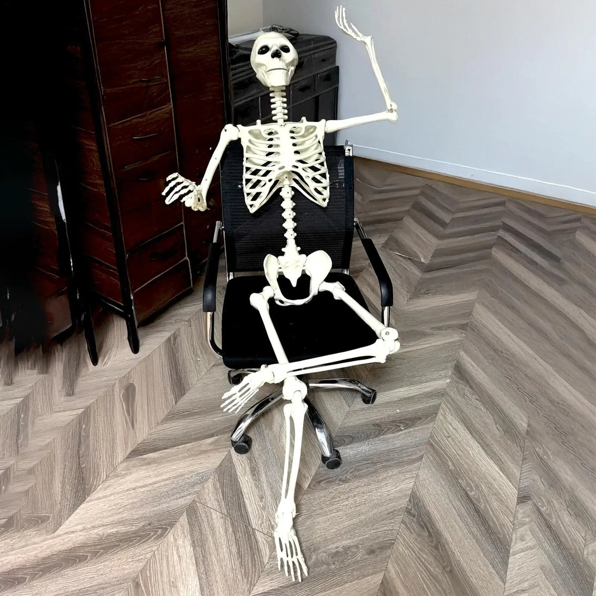 Life-Size Poseable Halloween Skeleton Decoration