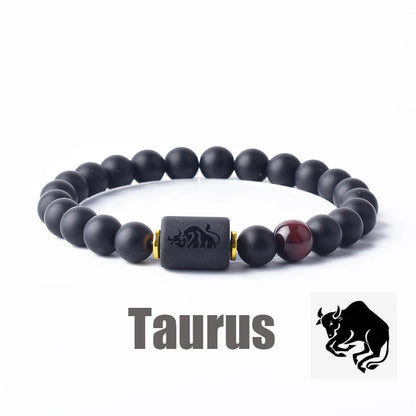 12 Zodiac Sign Constellation Beaded Charm Bracelet