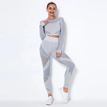 2PCS Seamless Quick Dry Long-sleeved Fitness Set