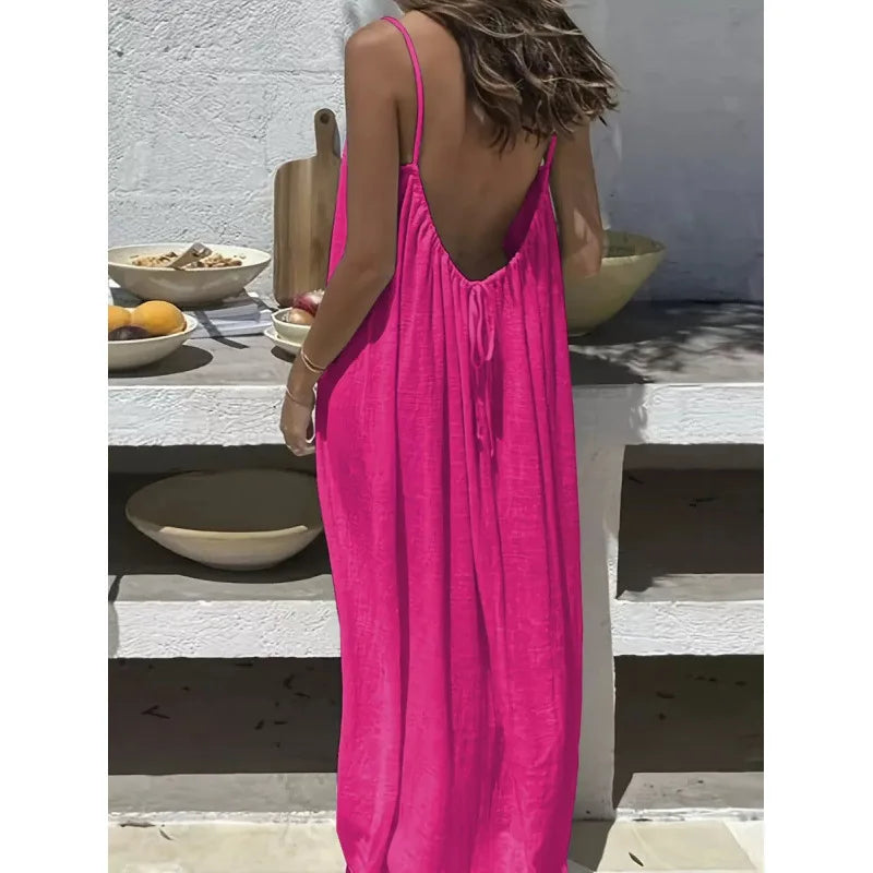 Strapless Backless Long Loose Dress