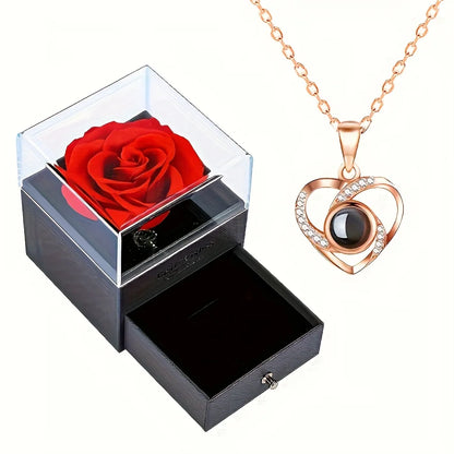Projection Necklace with Luxury Rose