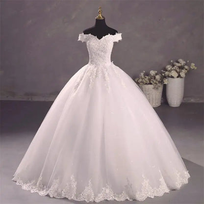 Ashley Gloria Elegant Boat Neck Ball Gown