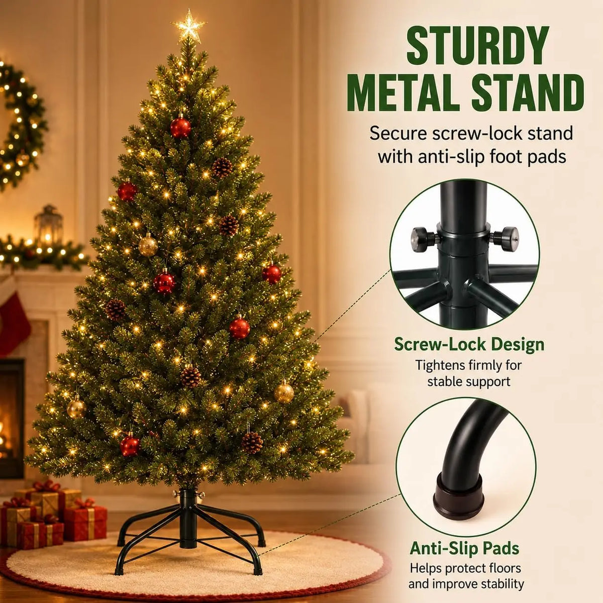 Pre-Lit Dual-Color LED Artificial Christmas Tree