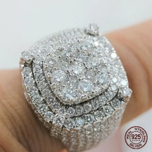 3Ct 925 Sterling Silver Cluster Ring