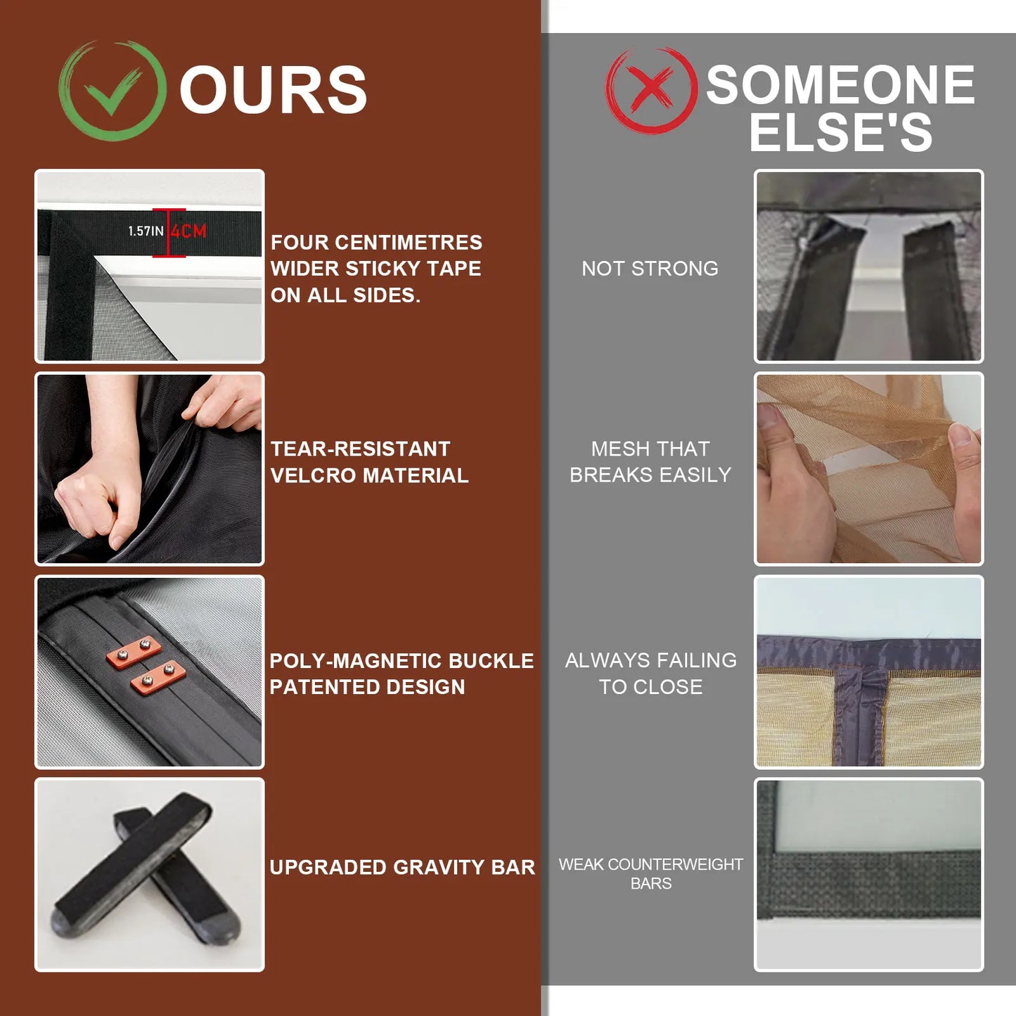 Long Magnetic Stripe No-punch Screen Door Curtain