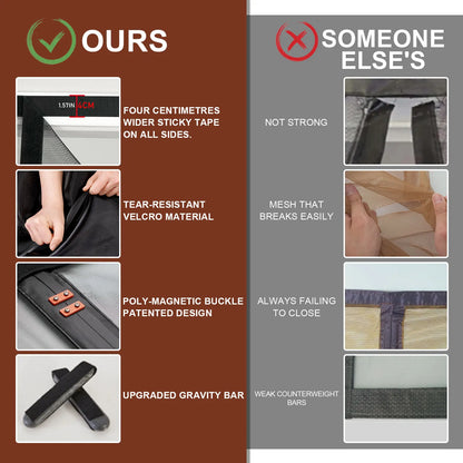 Long Magnetic Stripe No-punch Screen Door Curtain