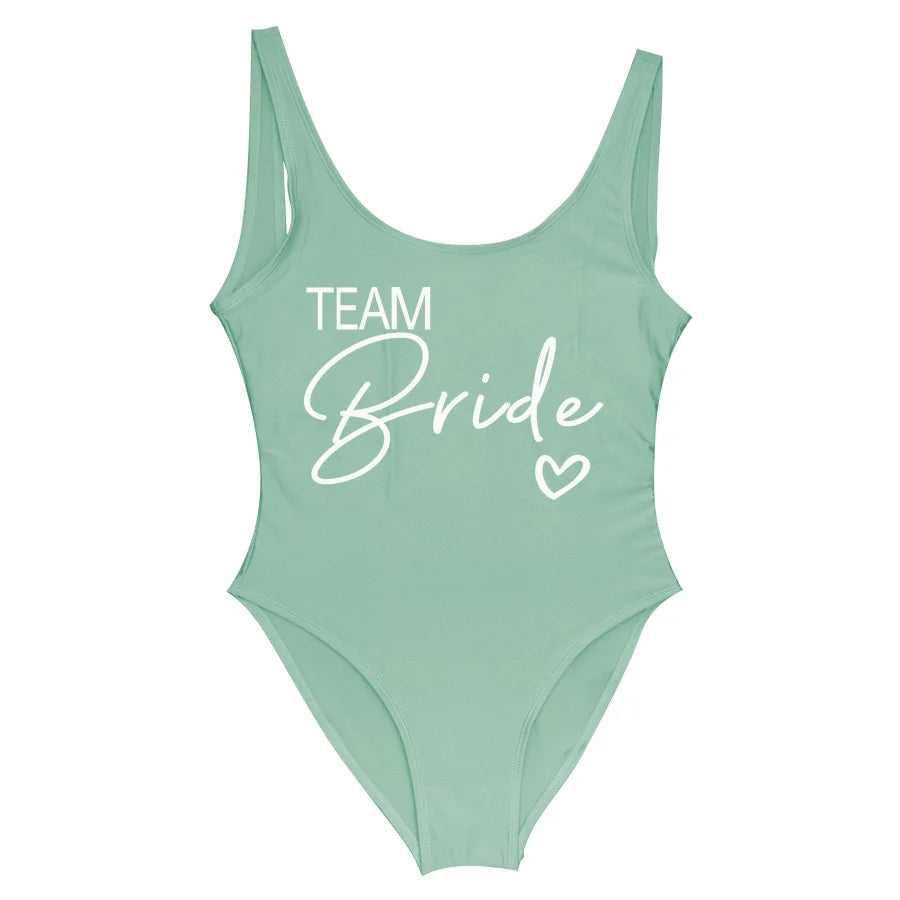 Women’s "Bride" & "Team Bride" One-Piece Swimsuit
