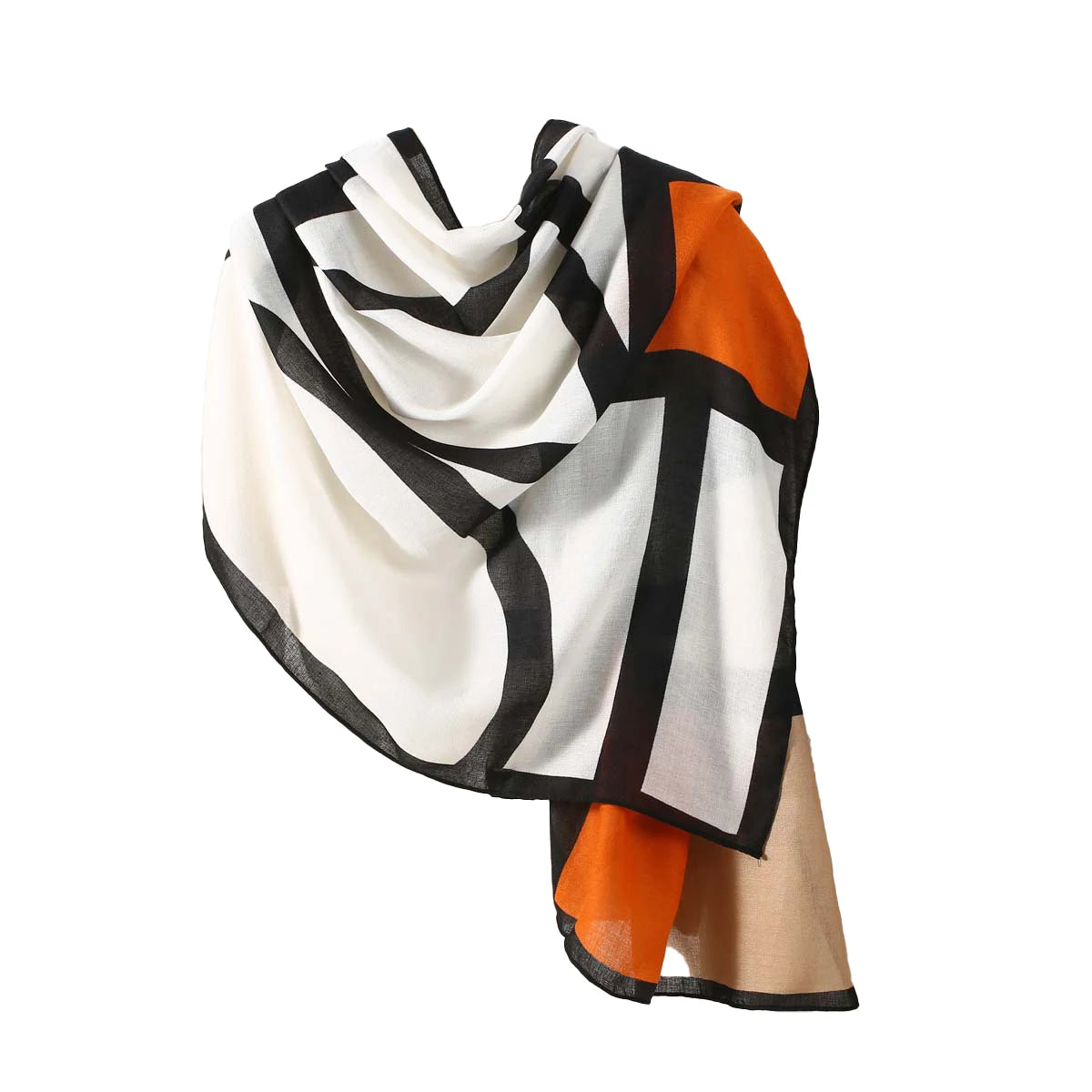 Women's Elegant Geometric Print Lightweight Shawl Scarf