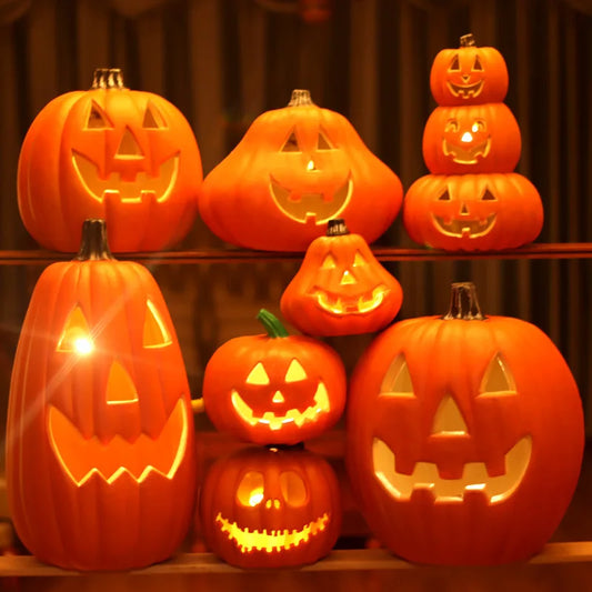 LED Illuminated Halloween Jack-o'-Lantern Pumpkin Light Decoration