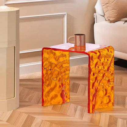 Modern Rainbow Acrylic Stool & Transparent Colorful Accent Bench