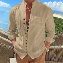 Cotton and Linen Retro Long-sleeved Shirt