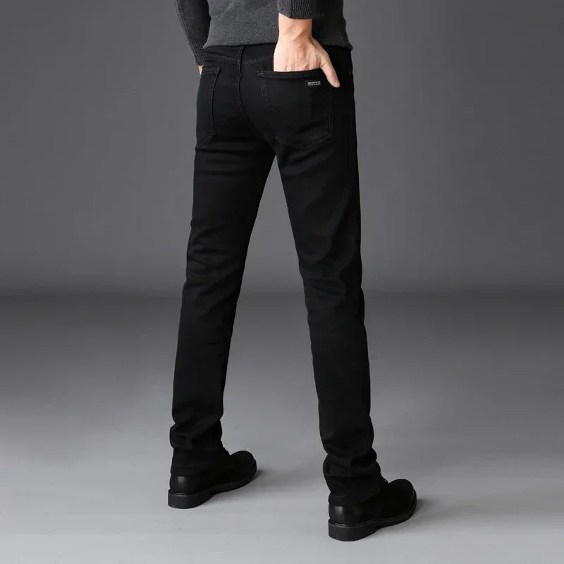 Men's Classic Slim Fit Stretch Black Jeans
