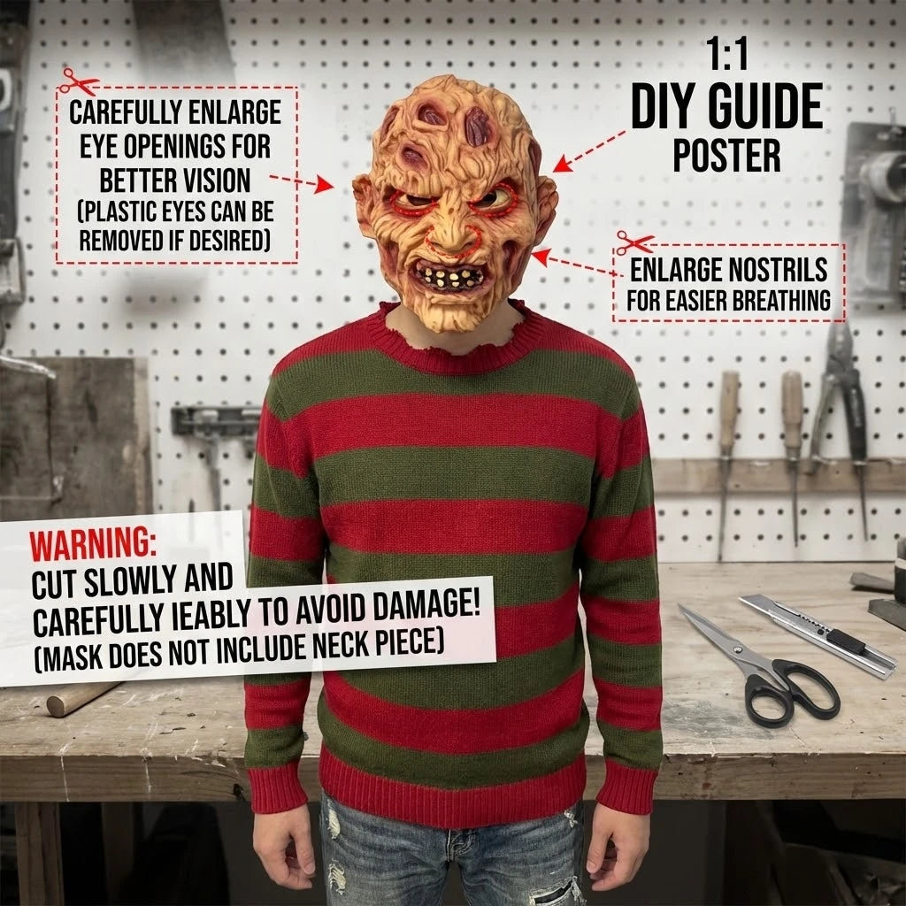 Scary Burn Face Latex Mask for Halloween Cosplay
