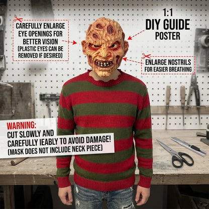 Scary Burn Face Latex Mask for Halloween Cosplay
