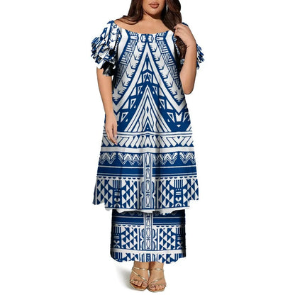 Women’s Plus Size Bohemian Floral Print Maxi Dress – Casual O-Neck Ankle-Length Dress