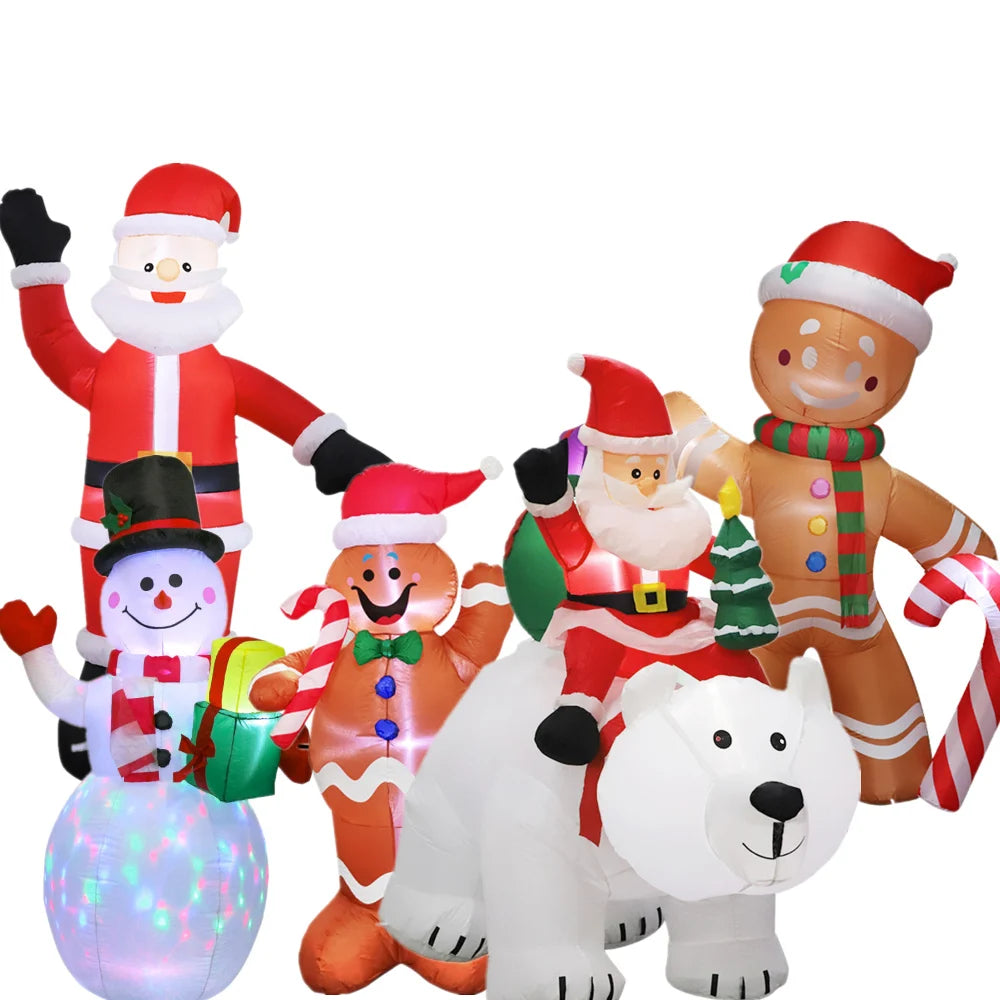 Inflatable Christmas Decorations with Built-in LED Lights