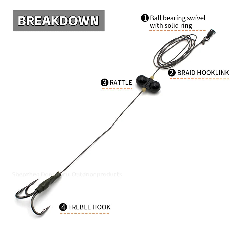 Heavy-Duty Catfish Rattle Rig with Double Hooks