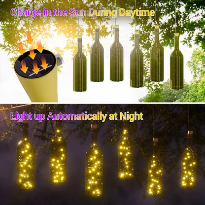 Solar Wine Bottle Cork Copper Wire Fairy Lights (20 LEDs)