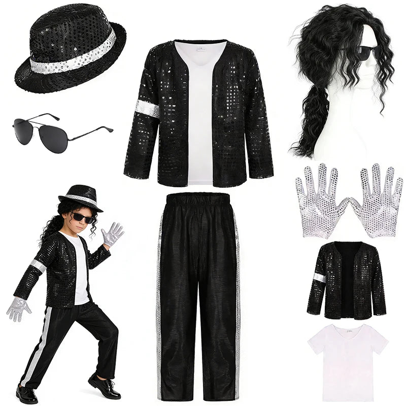 Kids' Michael Jackson Inspired Pop Star Costume Set