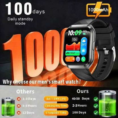 Men's Outdoor Rugged Smartwatch with 1000mAh Battery (IP68 Waterproof)